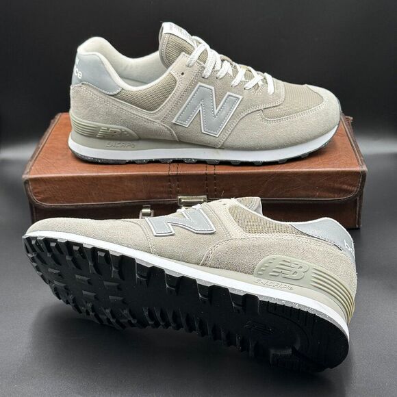 New Balance 574 Grey White - Picture 1 of 9